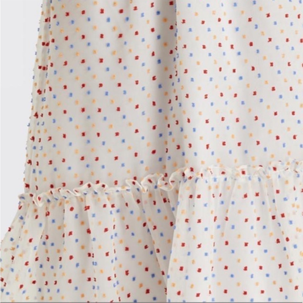 Draper James White Swiss Dot Tiered Dress Size 10 - Picture 4 of 13